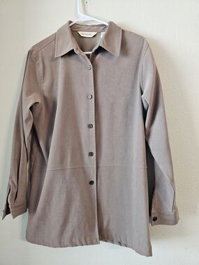 Bechamel Taupe Long Button-Up Blazer Jacket
